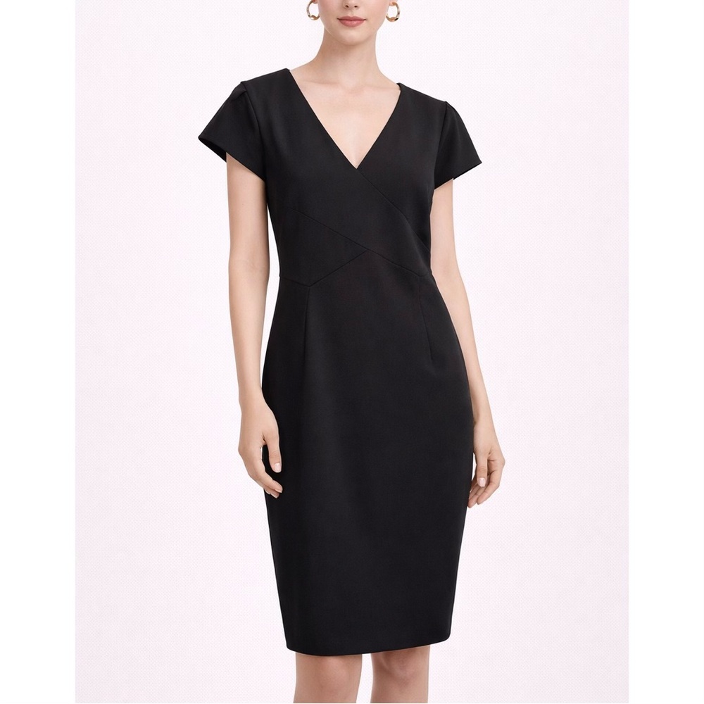 Express Black Sheath Dress V-Neck Flutter Sleeve